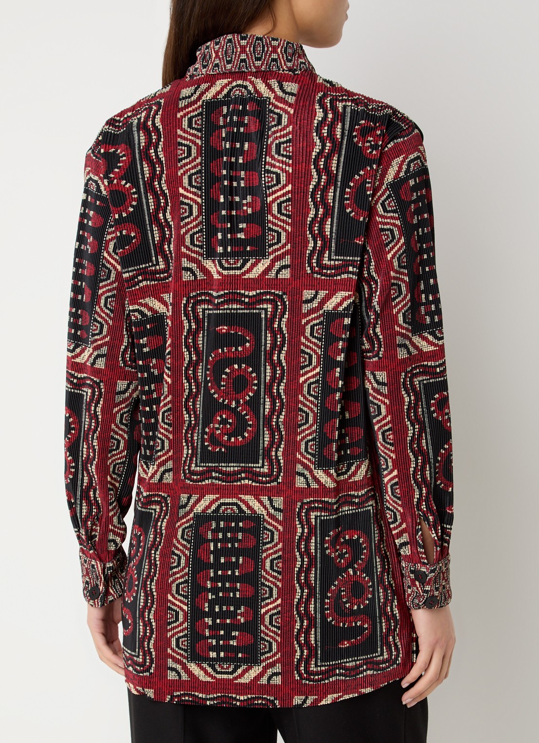 Farm Rio Snake Scarves ribgebreide blouse met print - achterkant 2 donkerrood