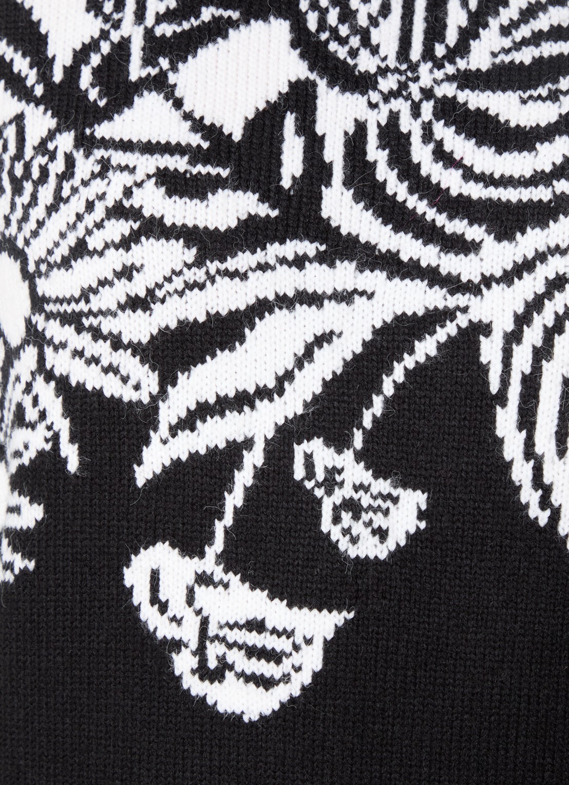 Farm Rio Surreal fijngebreide mini trui-jurk met ingebreid patroon - detail 5 zwart