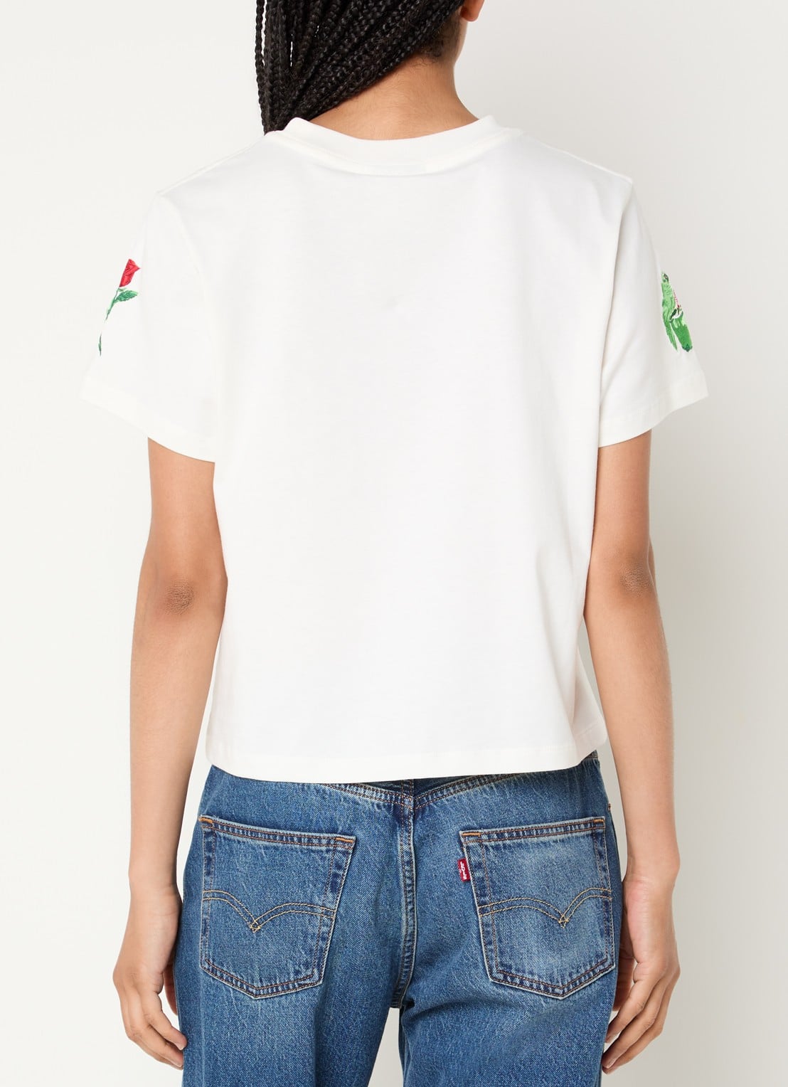 Farm Rio T-shirt met borduring - achterkant gebroken wit