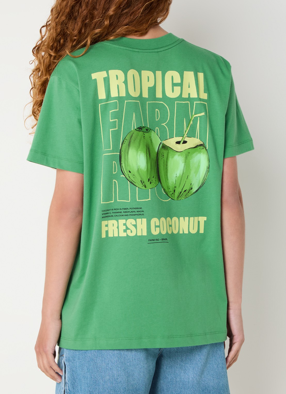Farm Rio T-shirt met front- en backprint - detail groen