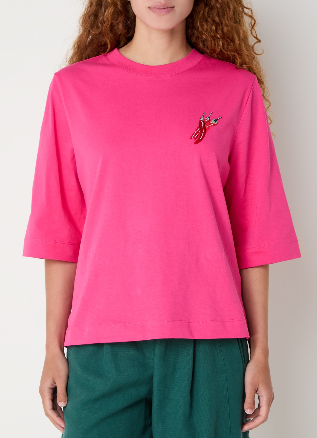 Farm Rio T-shirt met front- en backprint - achterkant 3 roze