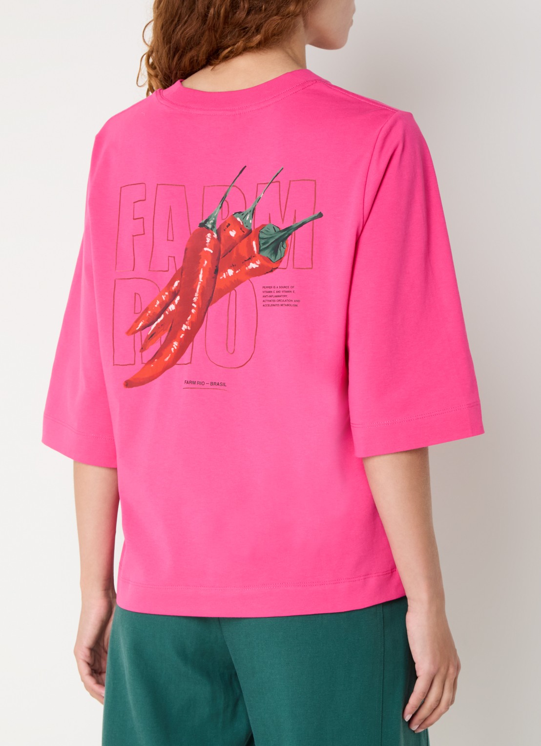 Farm Rio T-shirt met front- en backprint - detail 4 roze