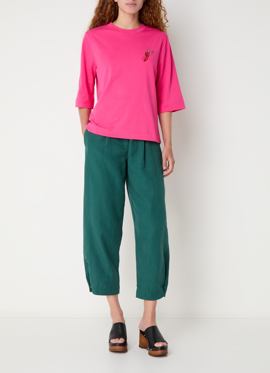 Farm Rio T-shirt met front- en backprint - voorkant 2 roze