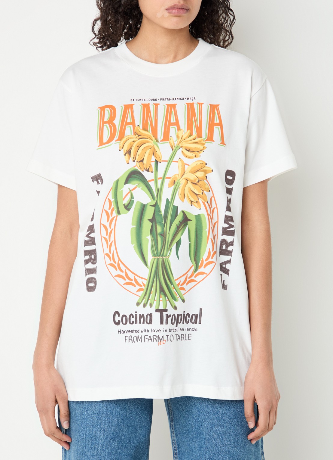 Farm Rio T-shirt met print - detail 4 gebroken wit