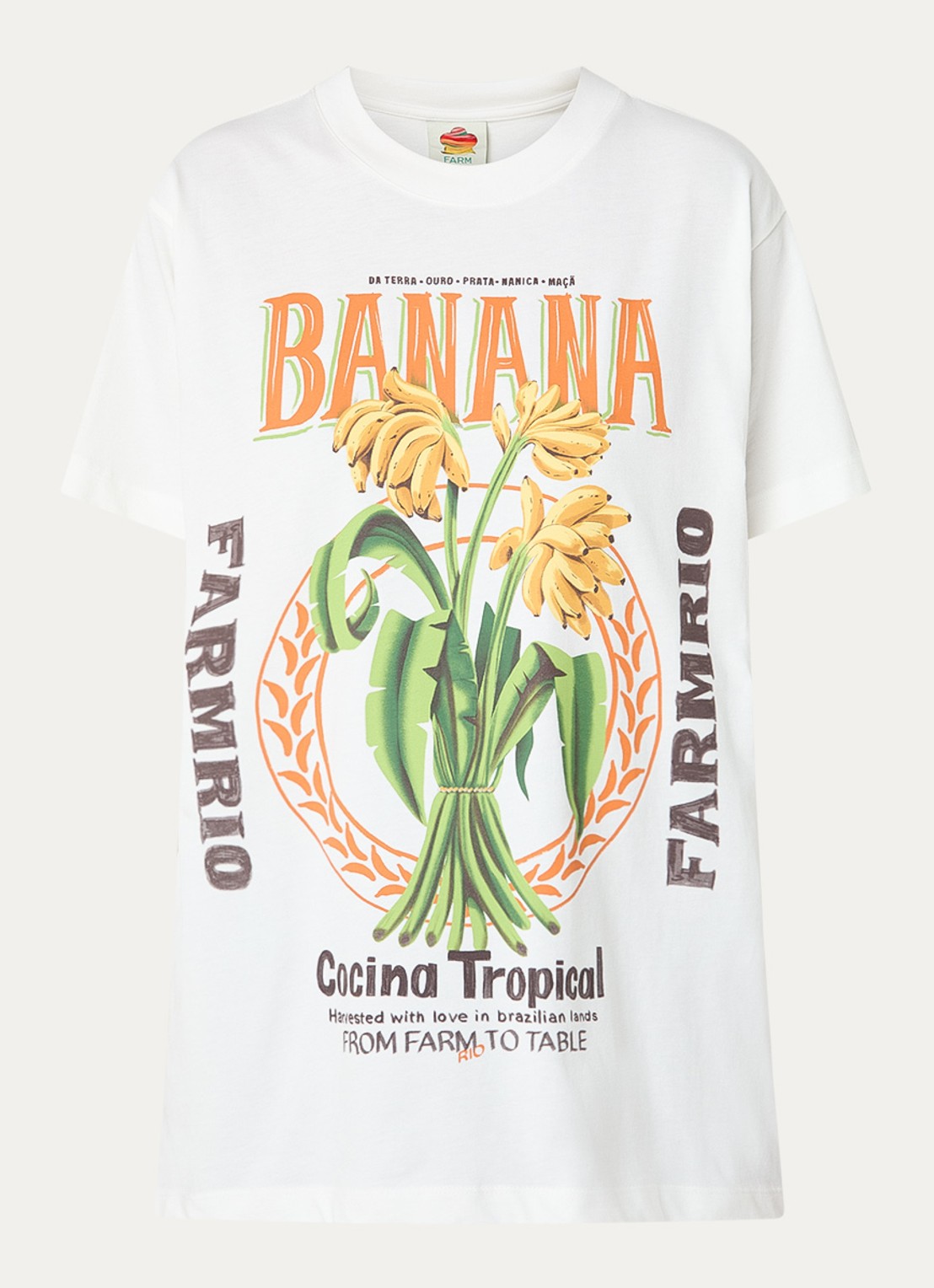 Farm Rio T-shirt met print - voorkant gebroken wit