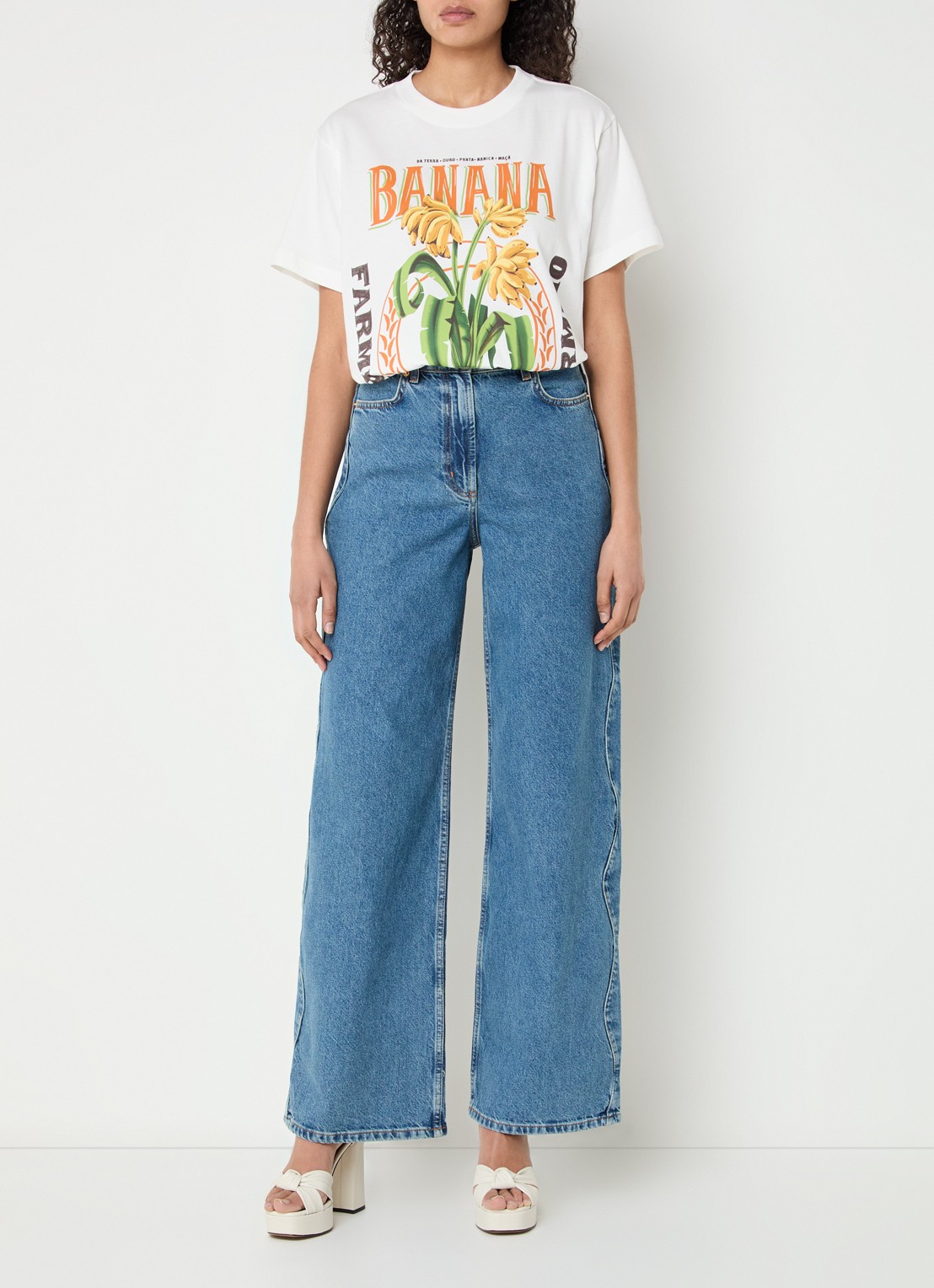 Farm Rio T-shirt met print - voorkant 2 gebroken wit