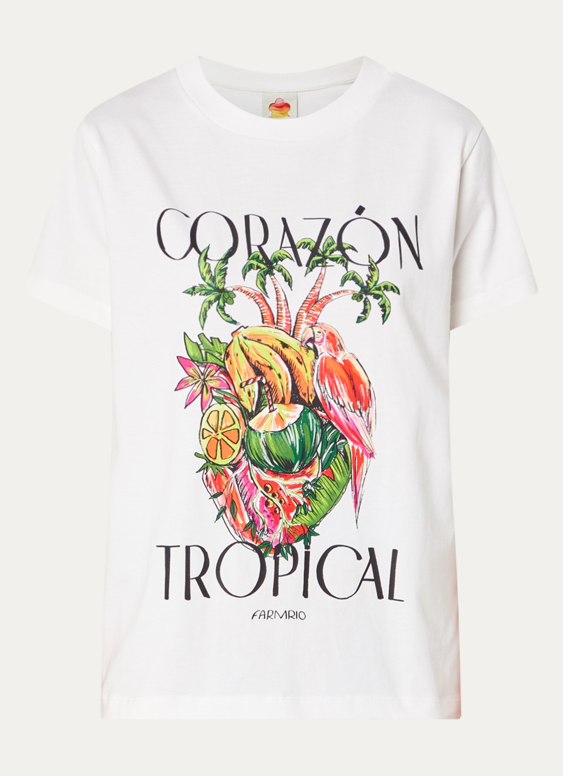 Farm Rio T-shirt met print - voorkant wit