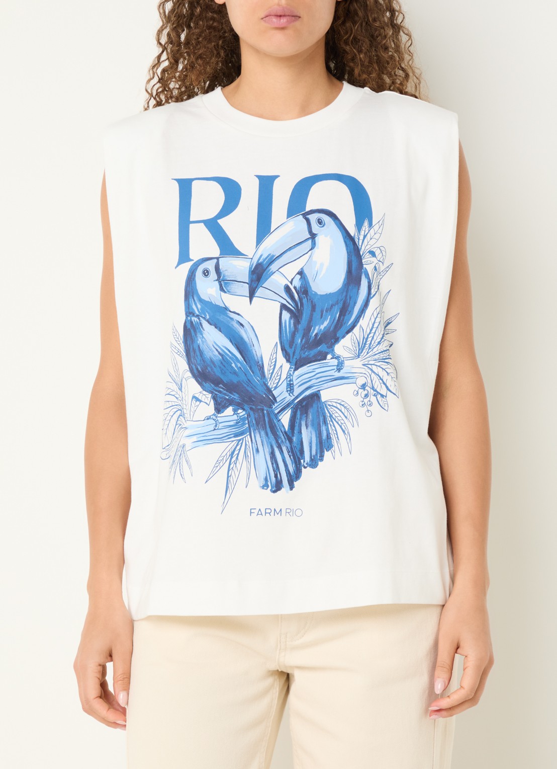 Farm Rio T-shirt met print - detail 4 gebroken wit