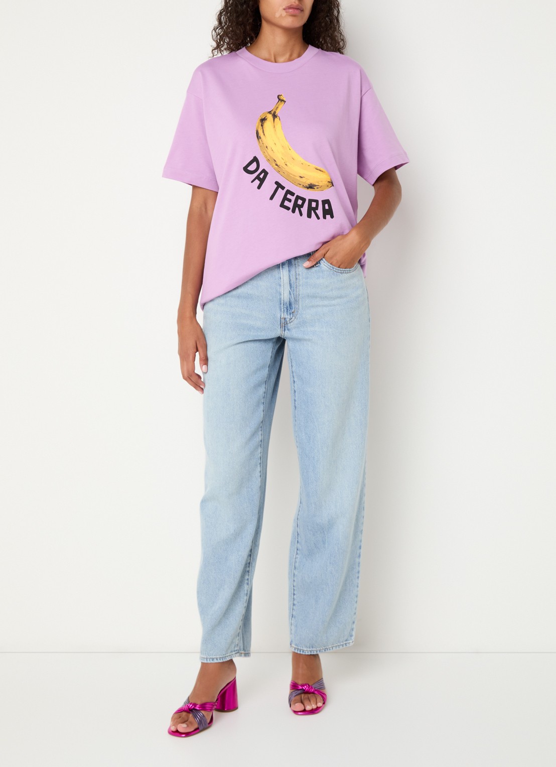 Farm Rio T-shirt van  katoen met print - voorkant 4 lila