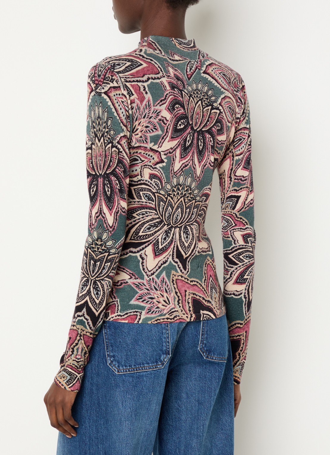 Farm Rio Top met print en ronde hals - achterkant 4 zeegroen