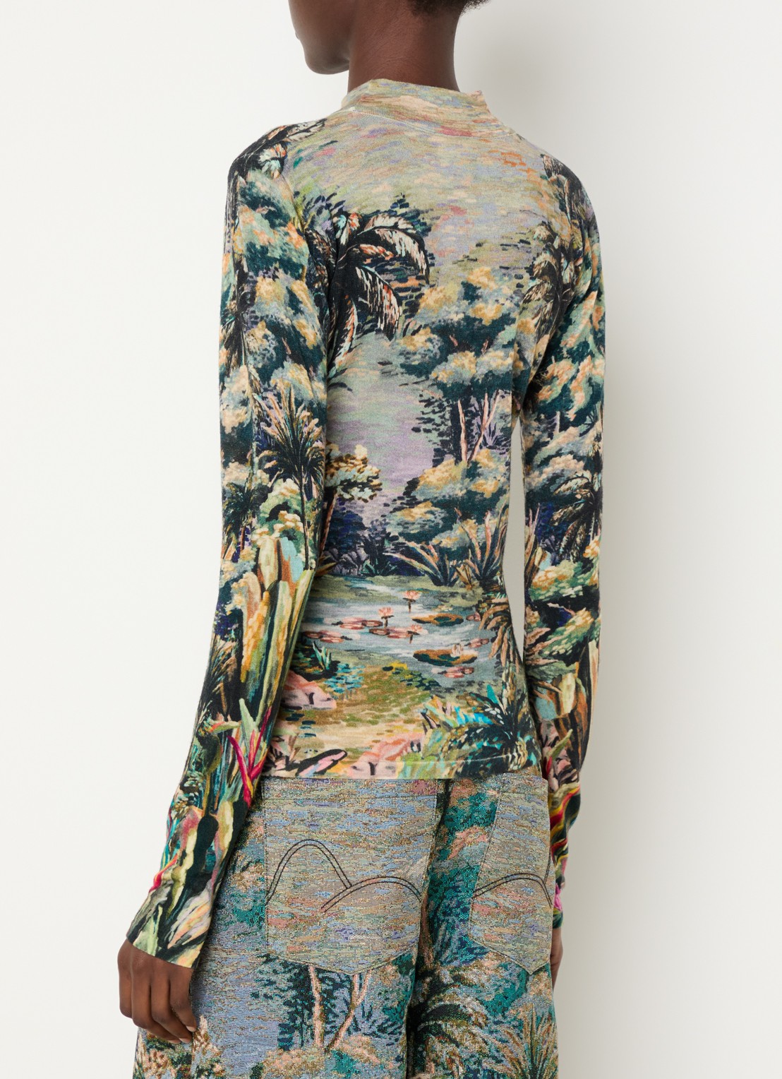 Farm Rio Top met print en ronde hals - achterkant 2 lila