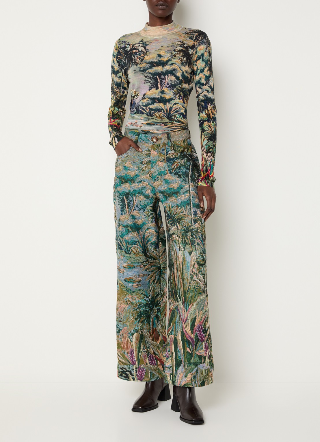 Farm Rio Top met print en ronde hals - voorkant 4 lila