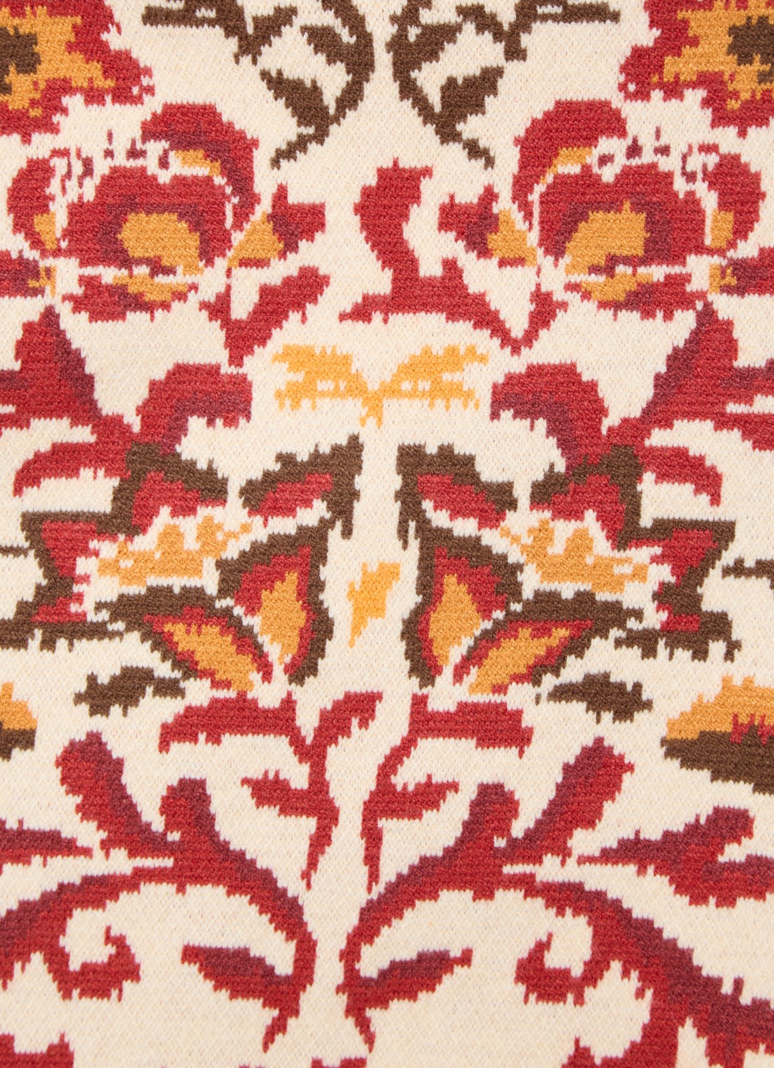 Farm Rio Toucans fijngebreide crop top met bloemenprint - detail 3 donkerrood