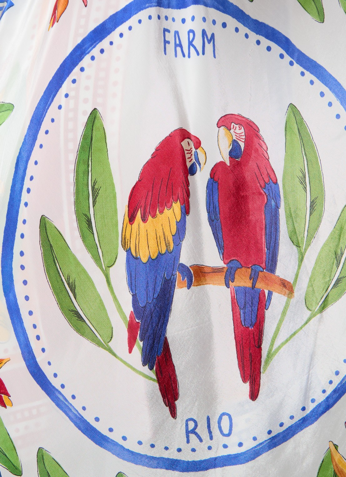 Farm Rio Tropical Destination midi tuniekjurk met bloemenprint - detail 4 gebroken wit