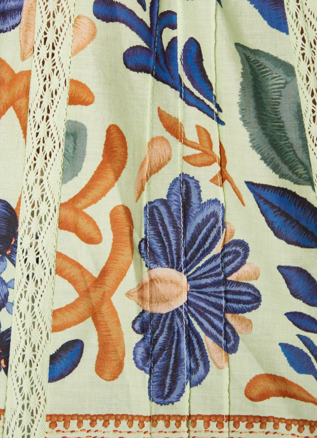 Farm Rio Tuniek met bloemenprint en smockwerk - detail 5 donkerblauw
