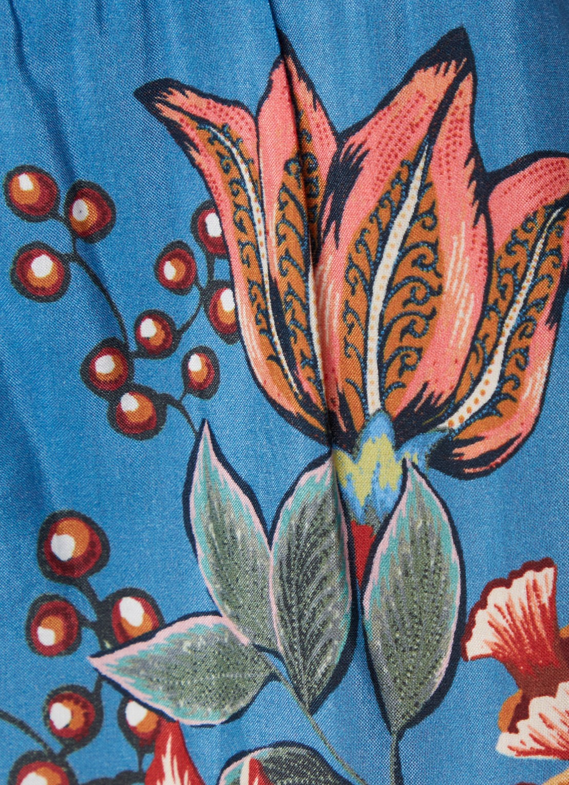 Farm Rio Tuniek met broderie en ballonmouw - detail 2 staalblauw