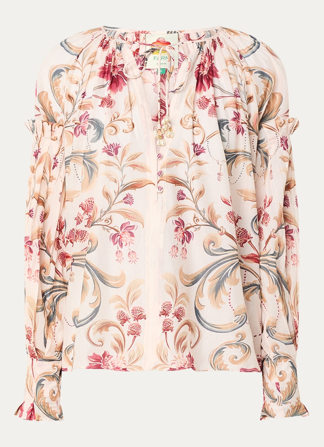 Farm Rio Tuniek met V-hals en print - voorkant 2 creme
