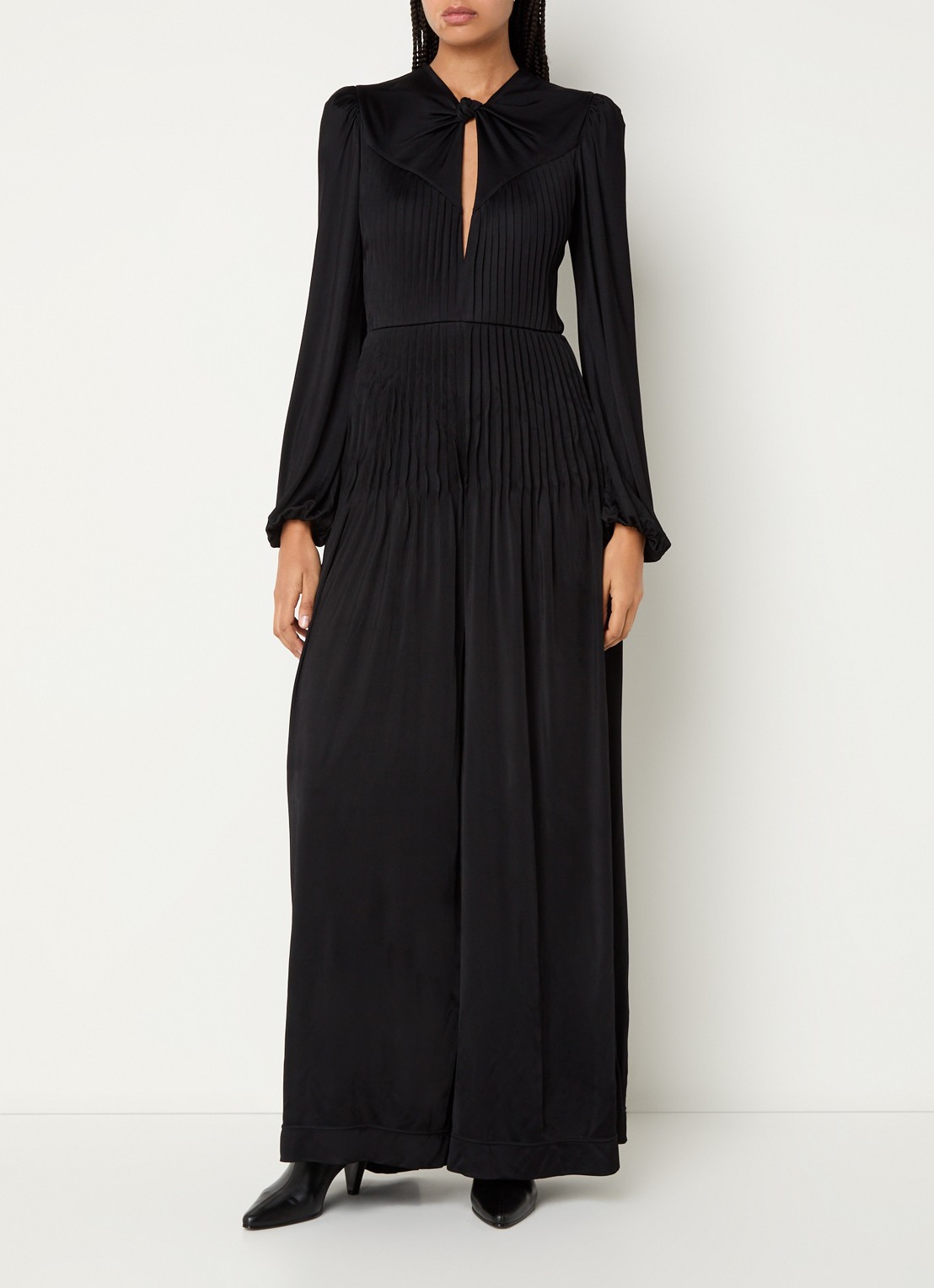 Farm Rio Wide fit jumpsuit met cut-out detail en plissé - detail 4 zwart