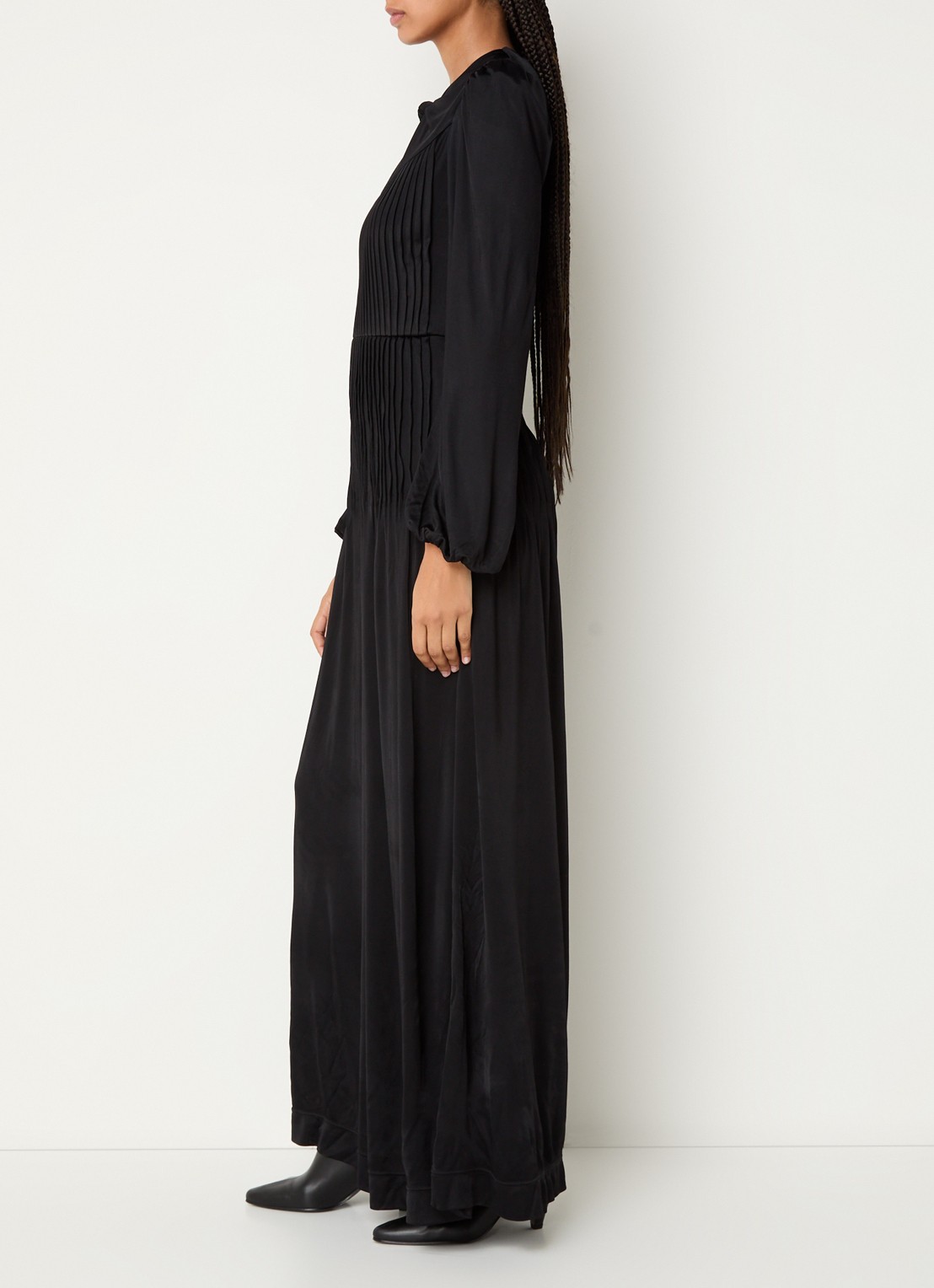 Farm Rio Wide fit jumpsuit met cut-out detail en plissé - voorkant 3 zwart