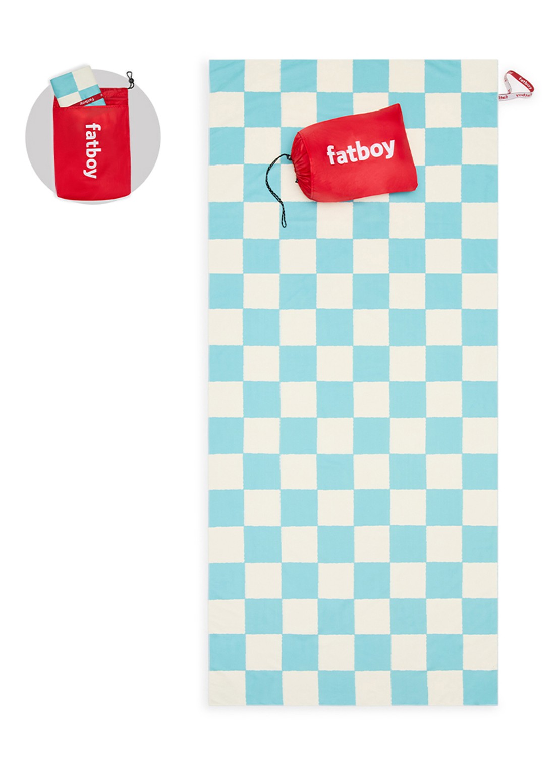Fatboy Beach Baggy XL strandlaken met opblaasbare kussen 200 x 90 cm - voorkant 5 blauw