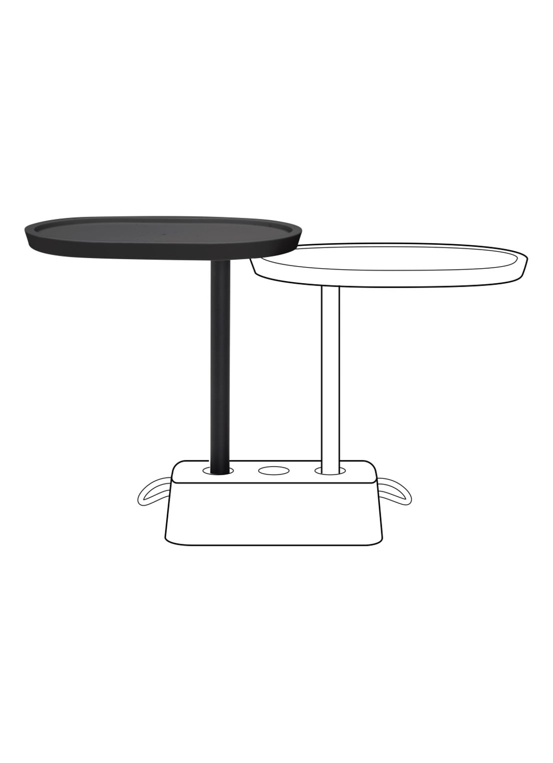 Fatboy Buddy voor Brick bijzettafel  - voorkant zwart