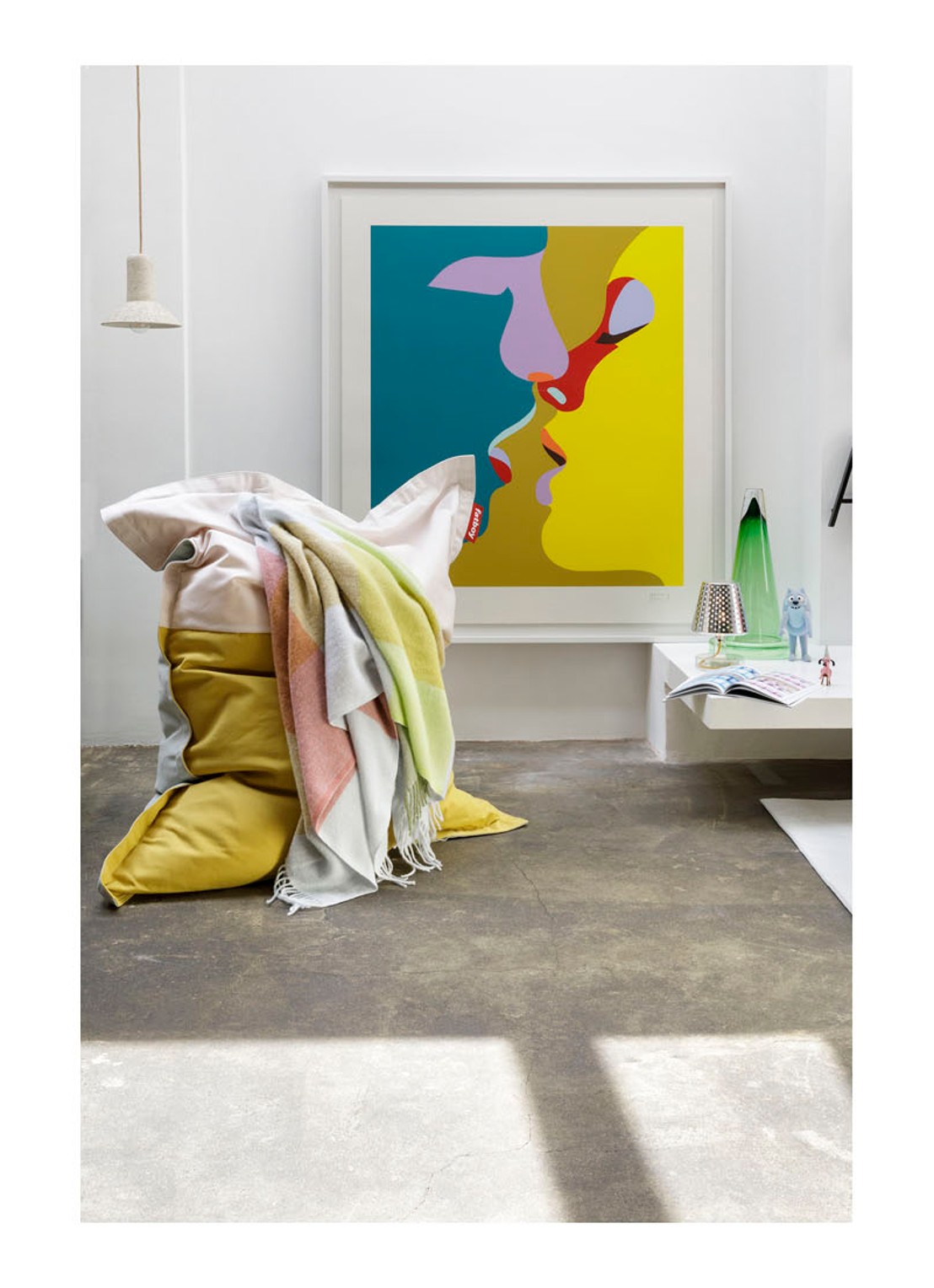 Fatboy Colour Blend plaid van wol met ruitdessin 130 x 185 cm - detail 2 multicolor