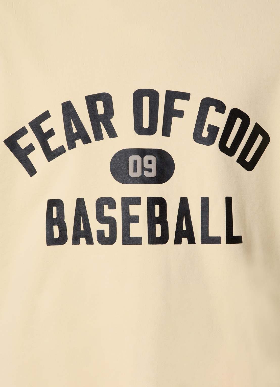 Fear of God 09 hoodie met front- en backprint - detail 6 lichtgeel