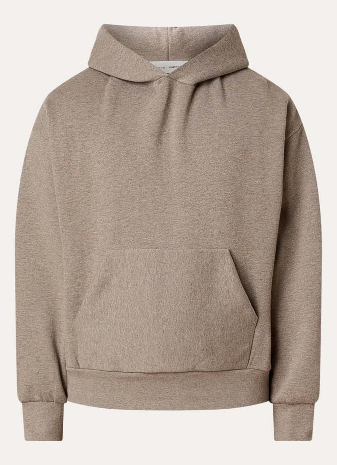 Fear of God Essentials AS25 hoodie met flock logoprint - voorkant 5 lichtbruin