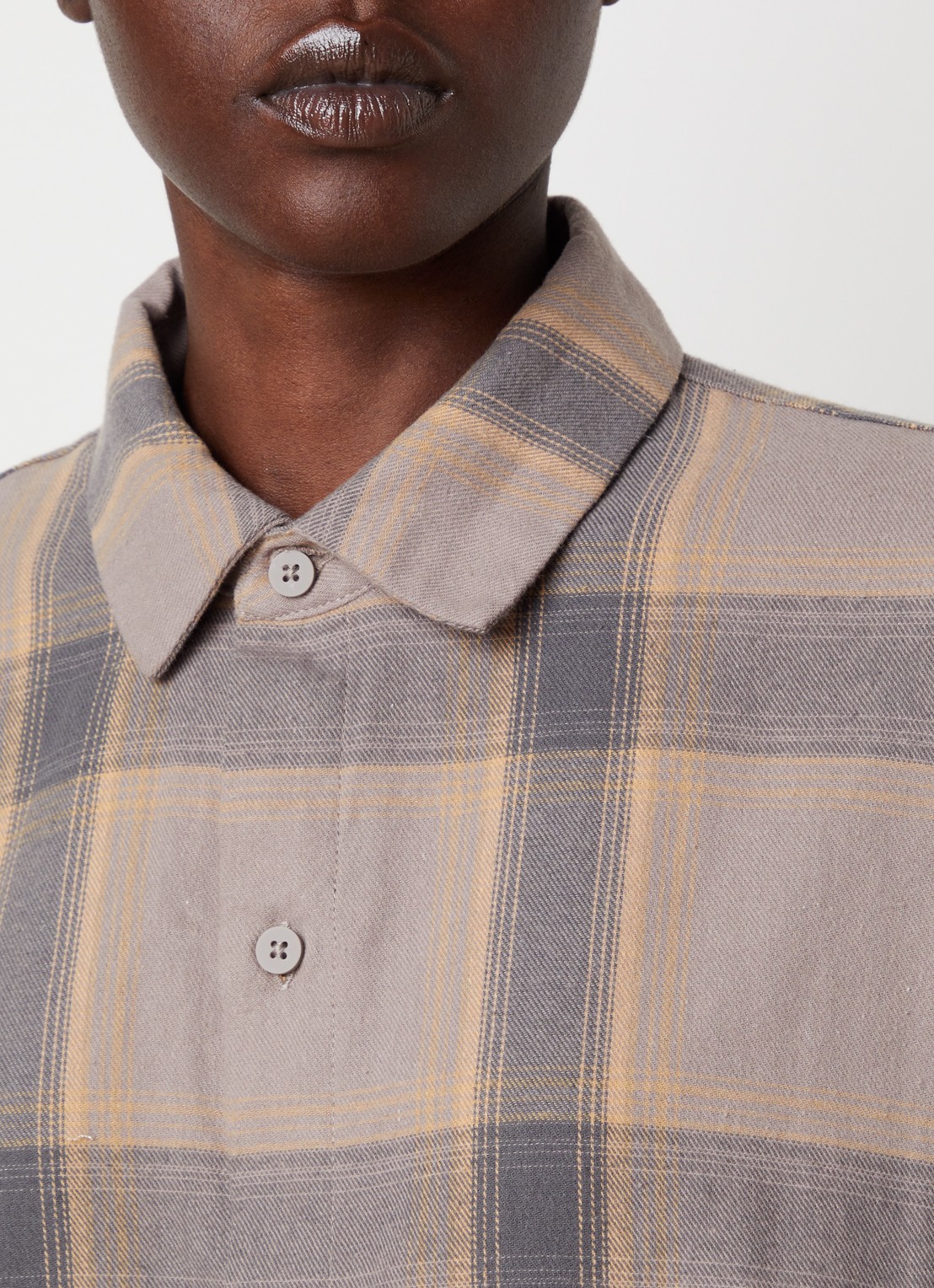 Fear of God Essentials Blouse met ruitdessin - detail 3 donkerbeige