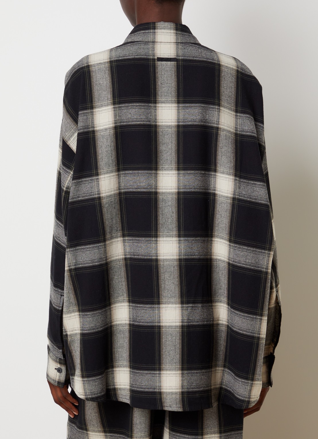 Fear of God Essentials Blouse met ruitdessin - achterkant 3 antraciet