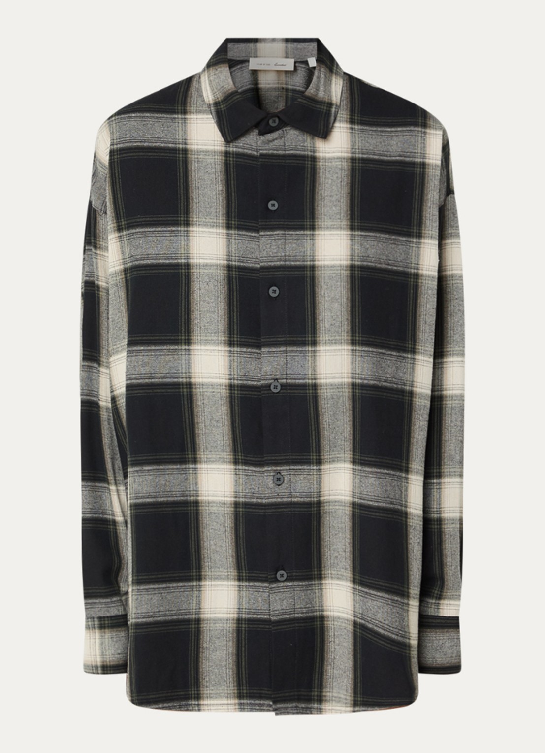 Fear of God Essentials Blouse met ruitdessin - voorkant antraciet