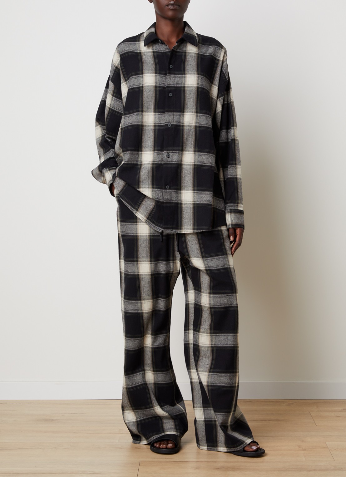Fear of God Essentials Blouse met ruitdessin - voorkant 5 antraciet