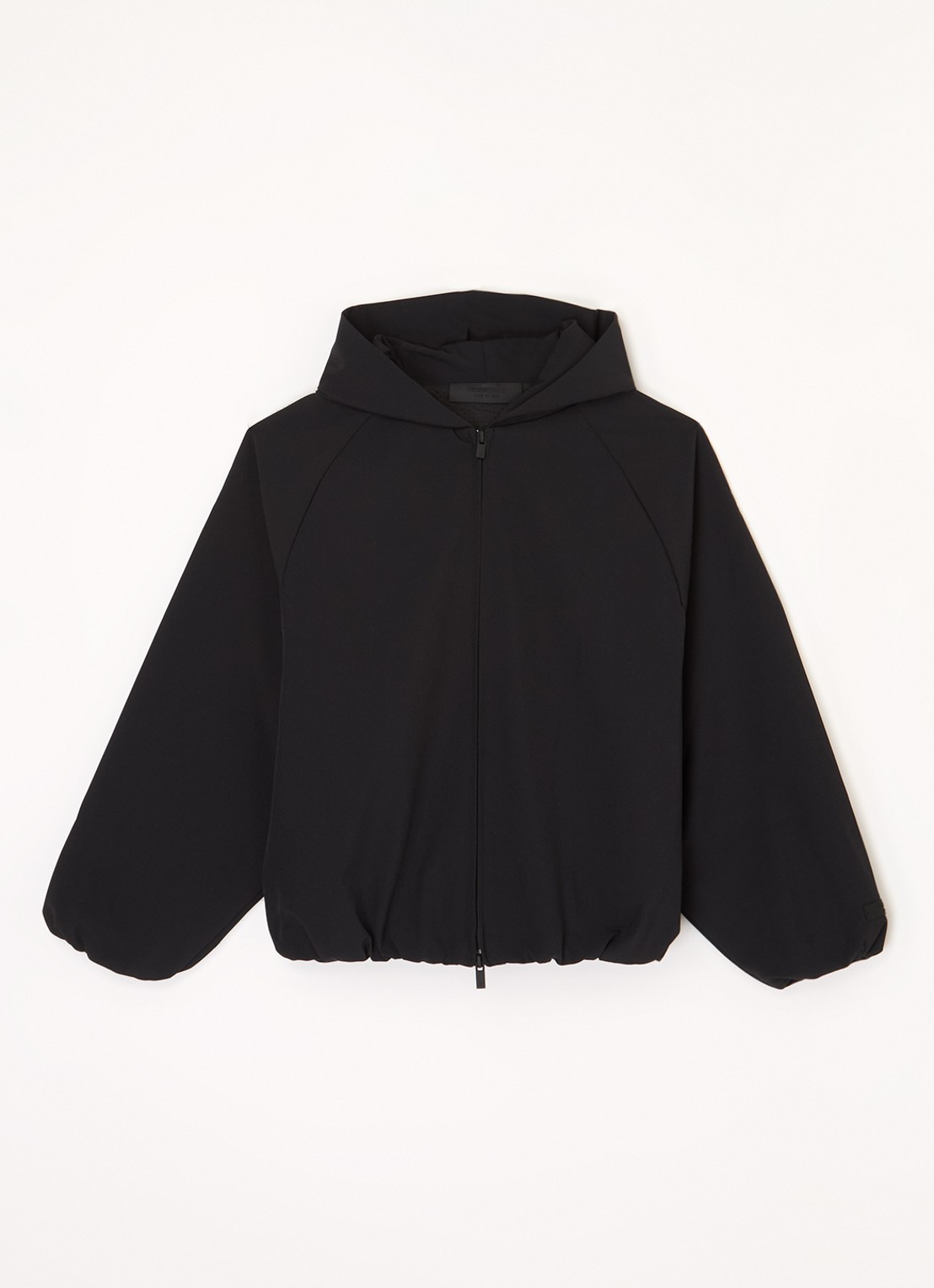 Fear of God Essentials Bomberjack met capuchon - voorkant 2 zwart