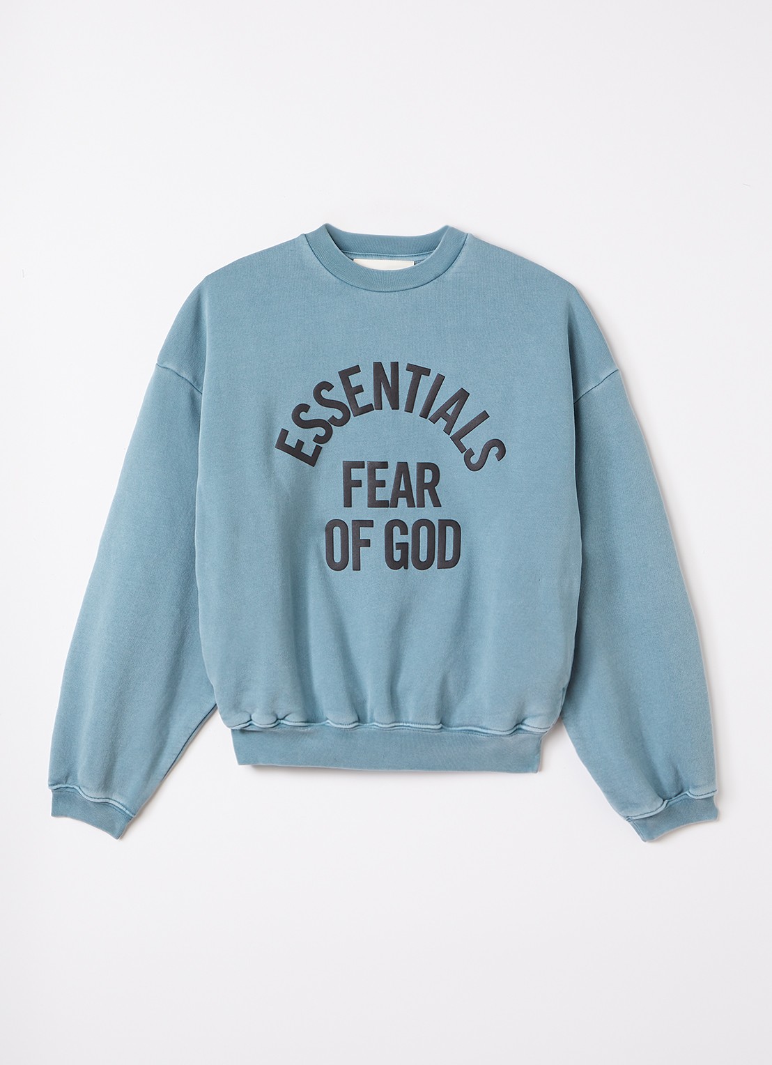 Fear of God Essentials Campus sweater met logoprint - voorkant 2 petrol