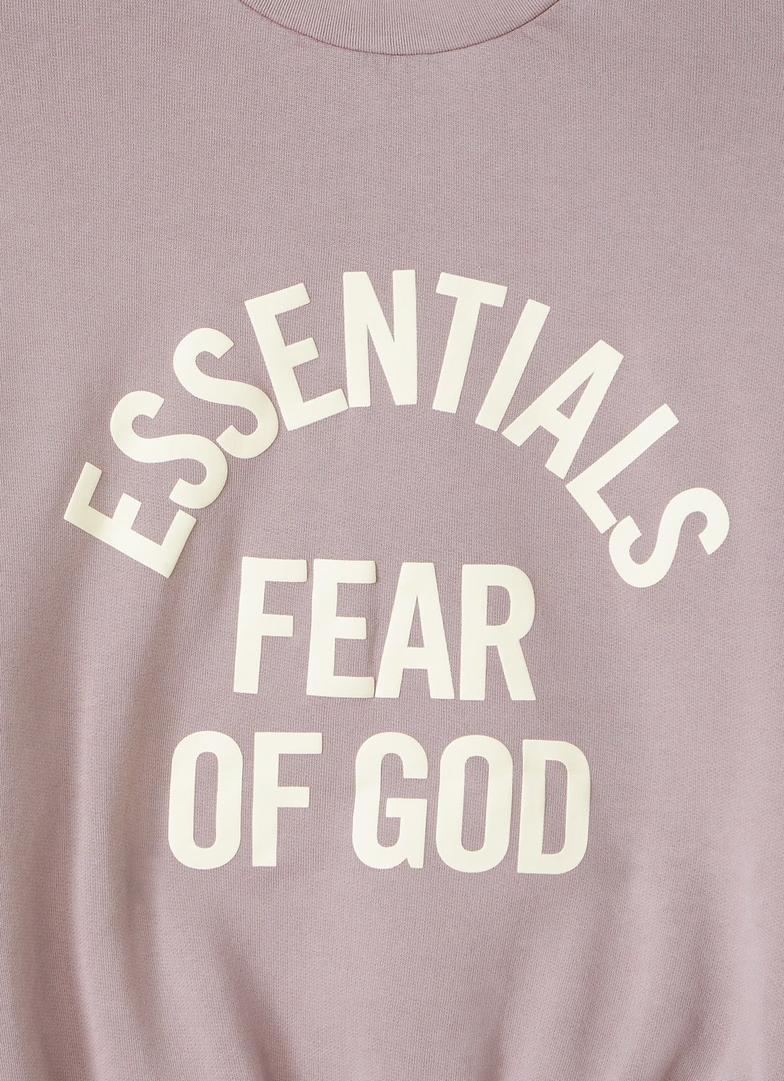 Fear of God Essentials Campus sweater met logoprint - detail taupe