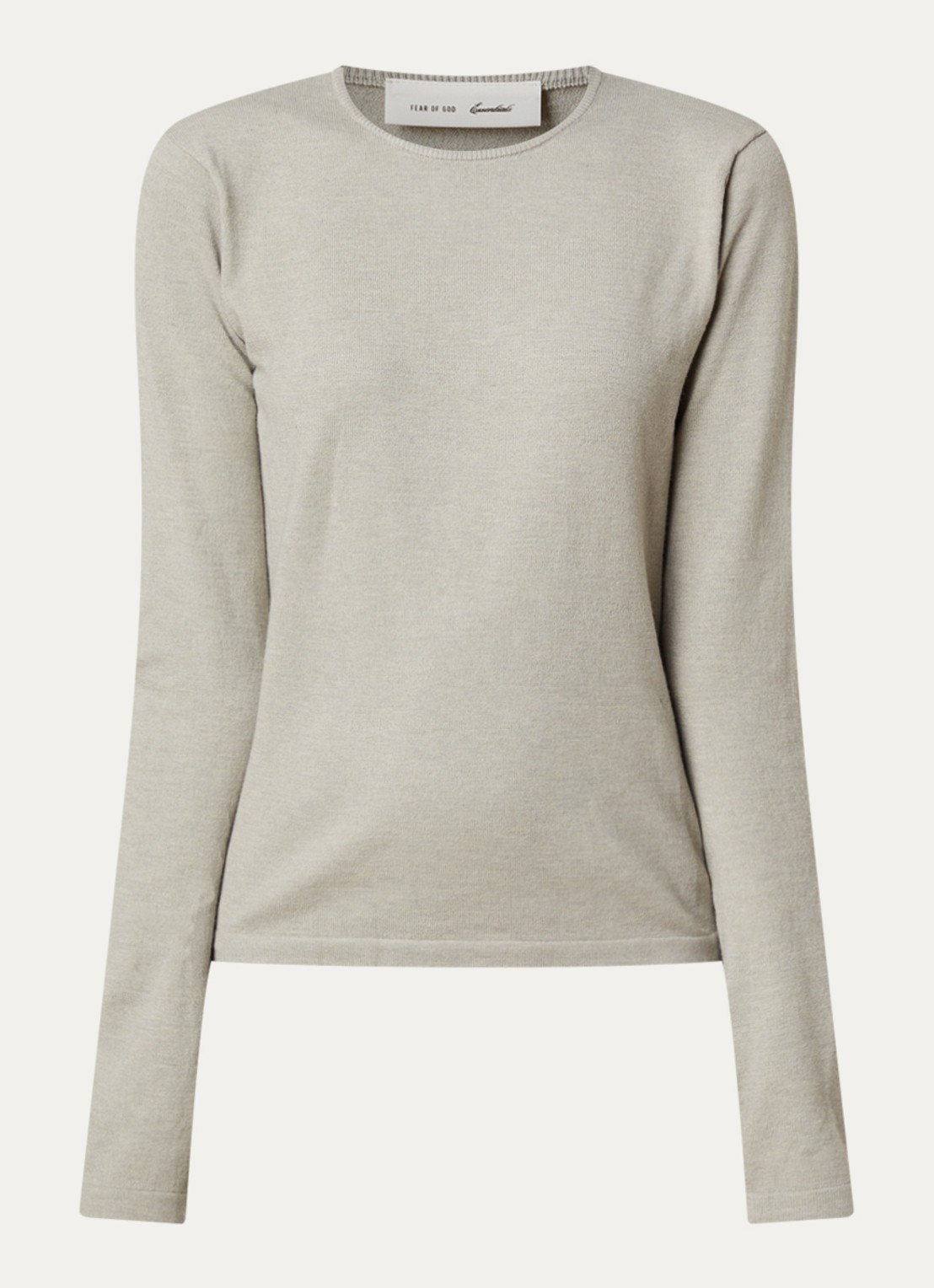 Fear of God Essentials Fijngebreide pullover met ronde hals - voorkant 4 taupe