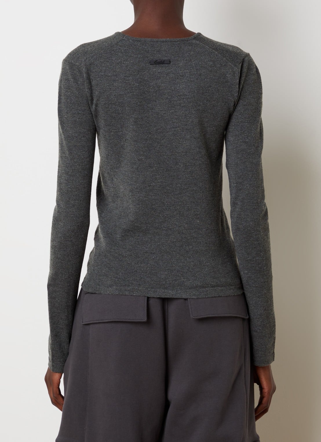 Fear of God Essentials Fijngebreide pullover met ronde hals - achterkant grijs