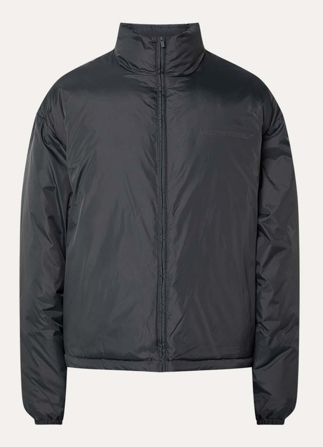 Fear of God Essentials Gewatteerd jack met donsvulling en steekzakken - voorkant antraciet