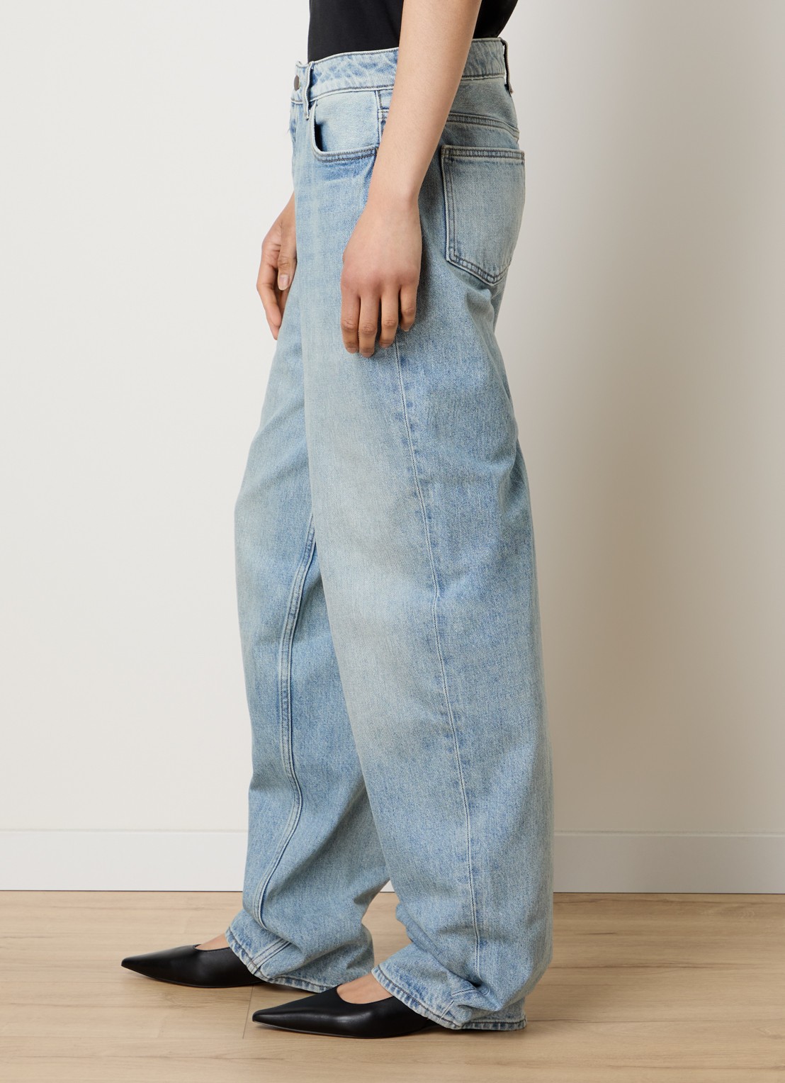 Fear of God Essentials High waist loose fit jeans met lichte wassing - detail 2 indigo