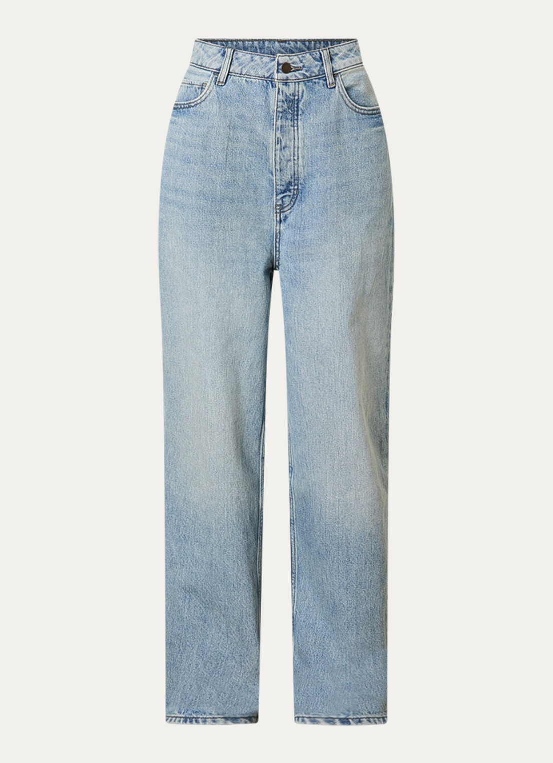 Fear of God Essentials High waist loose fit jeans met lichte wassing - voorkant 5 indigo