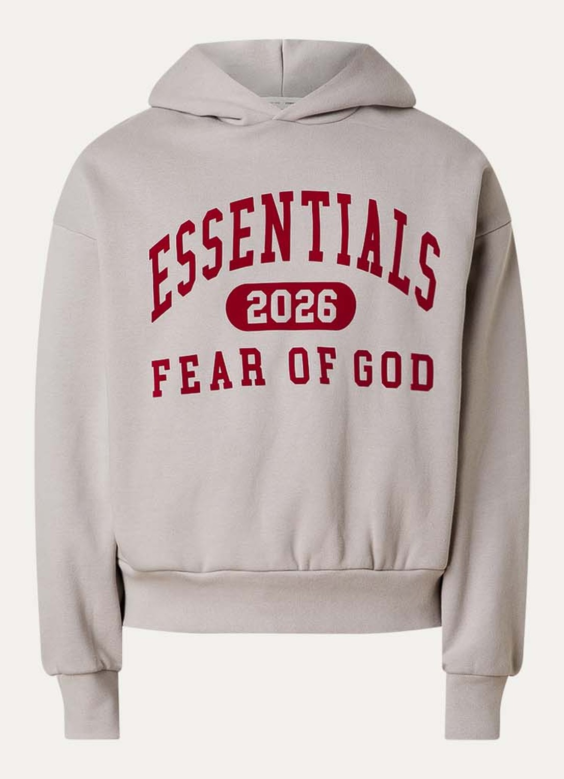 Fear of God Essentials Hoodie met flockprint - voorkant 5 grijs