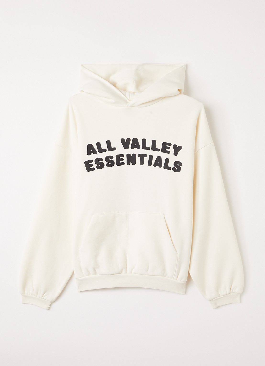 Fear of God Essentials Hoodie met front- en backprint - voorkant 2 gebroken wit