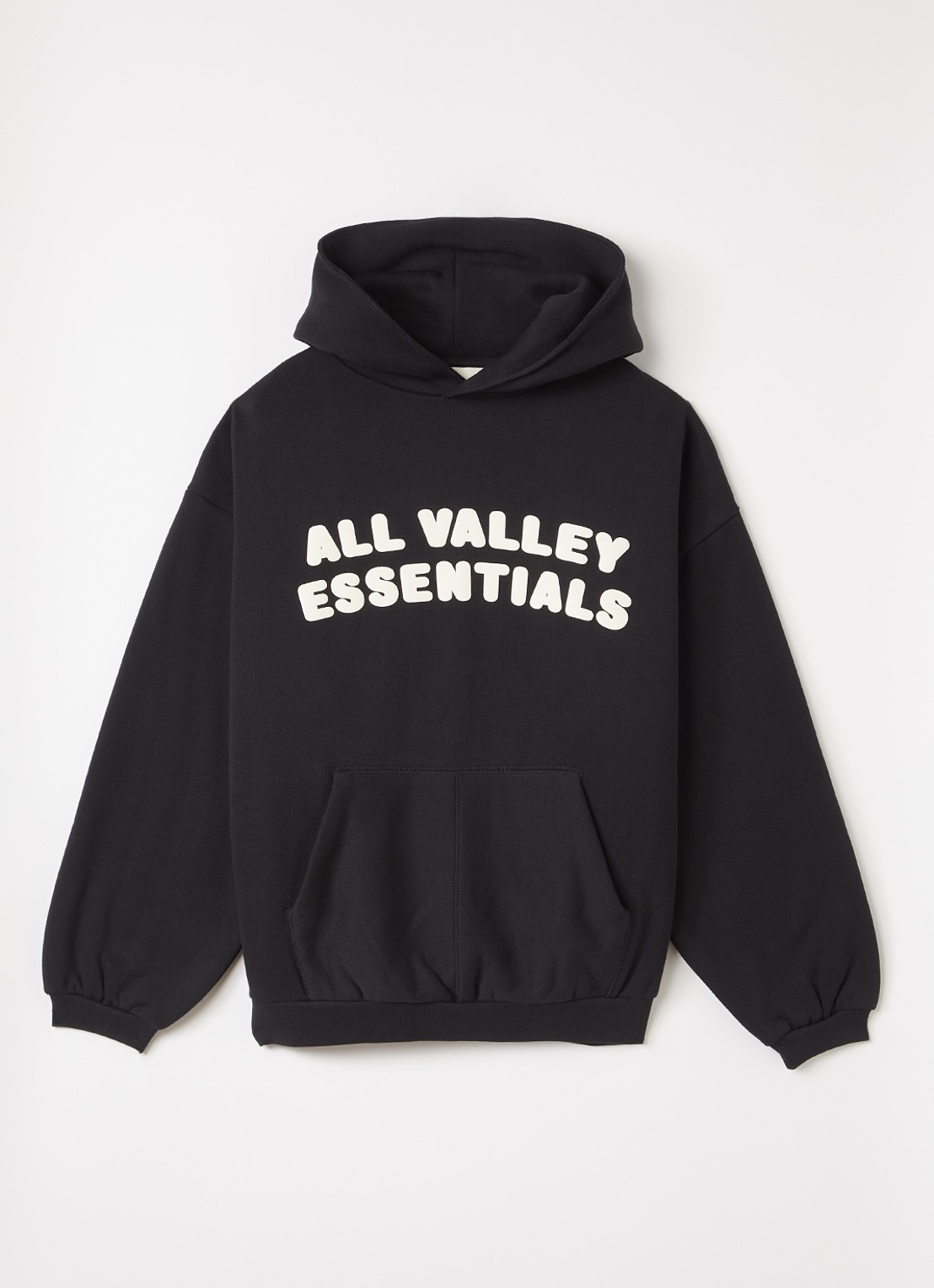 Fear of God Essentials Hoodie met front- en backprint - voorkant 2 zwart