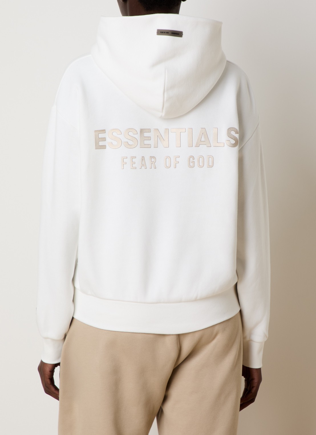 Fear of God Essentials Hoodie met gemêleerd dessin - achterkant wit
