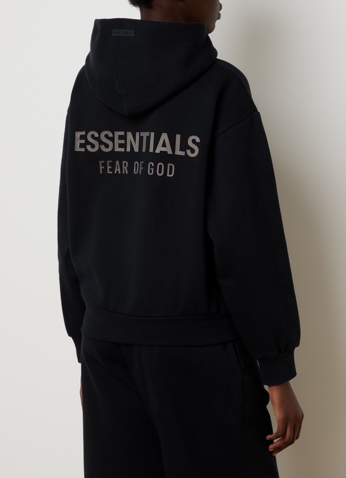 Fear of God Essentials Hoodie met gemêleerd dessin - detail 2 zwart