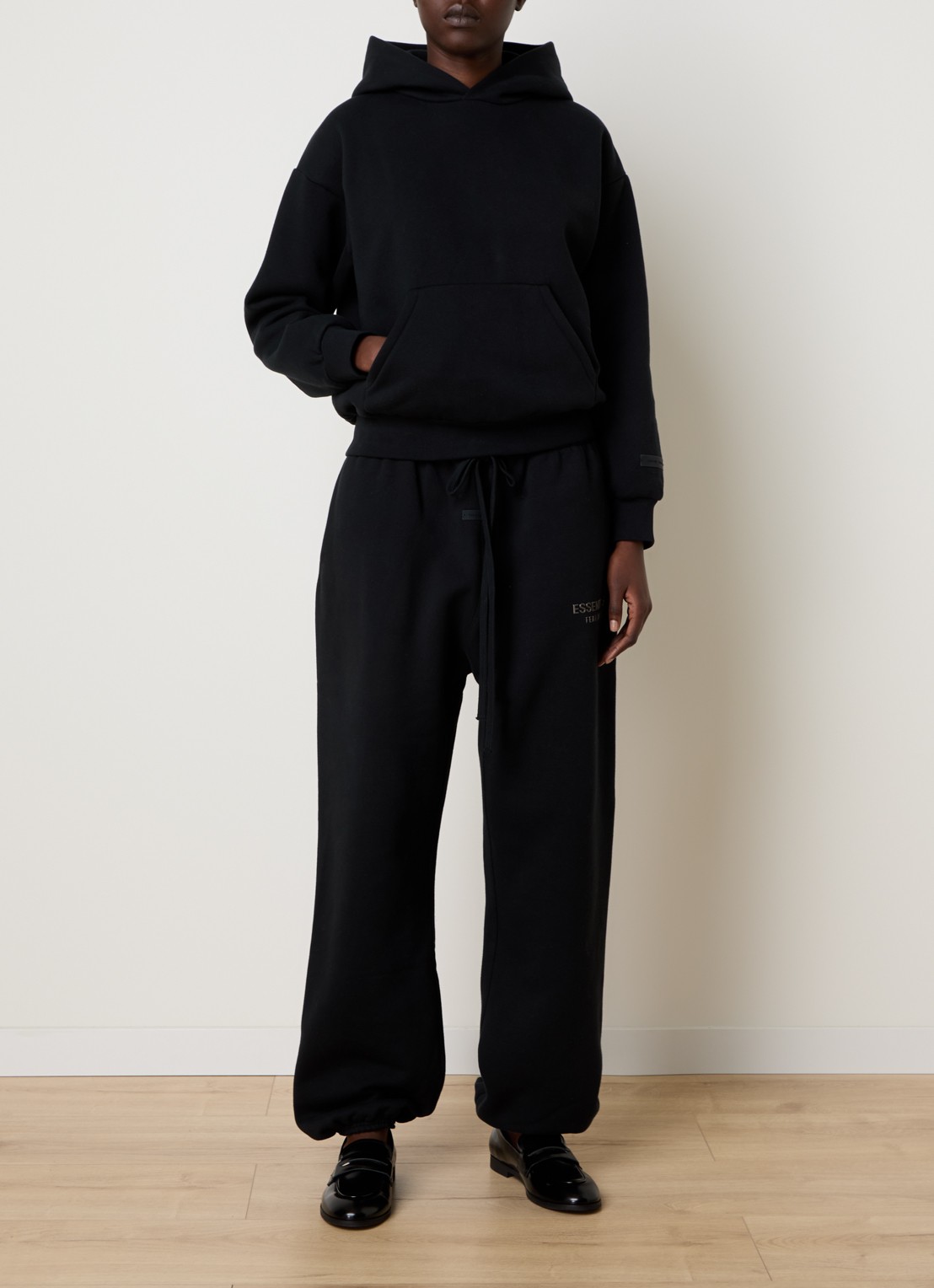 Fear of God Essentials Hoodie met gemêleerd dessin - voorkant 6 zwart