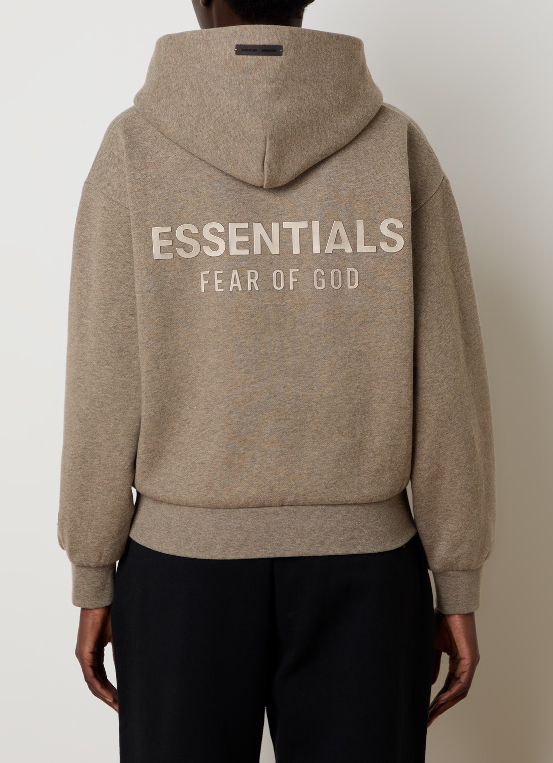 Fear of God Essentials Hoodie met gemêleerd dessin - detail 2 donkerbeige