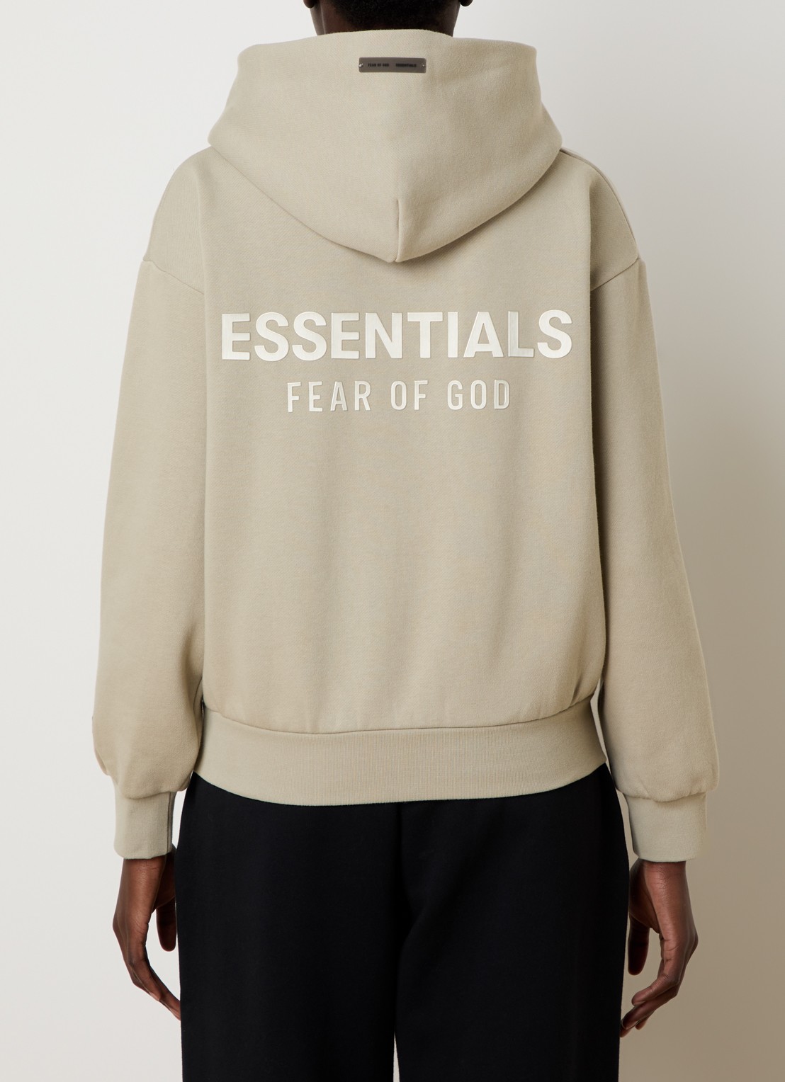 Fear of God Essentials Hoodie met gemêleerd dessin - detail 4 zand