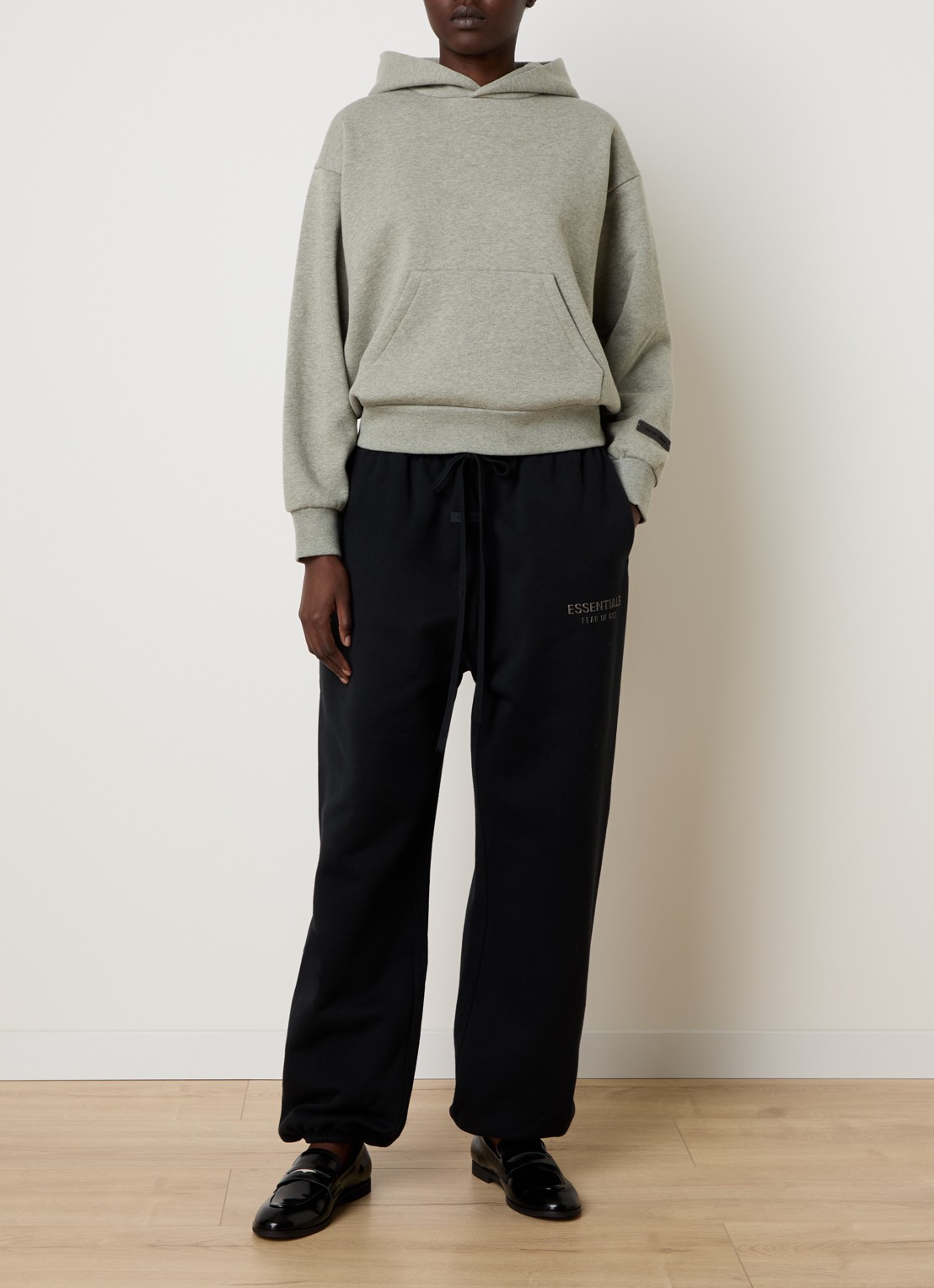 Fear of God Essentials Hoodie met gemêleerd dessin - voorkant 6 grijs