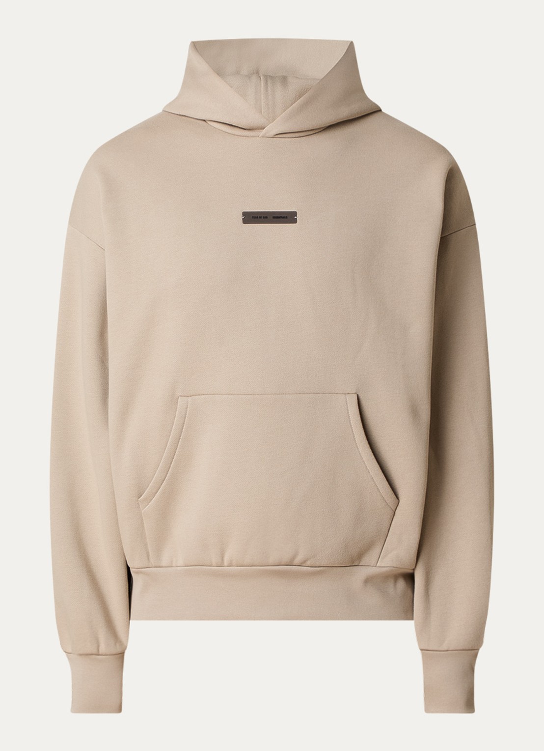 Fear of God Essentials Hoodie met logo- en backprint - voorkant 2 beige